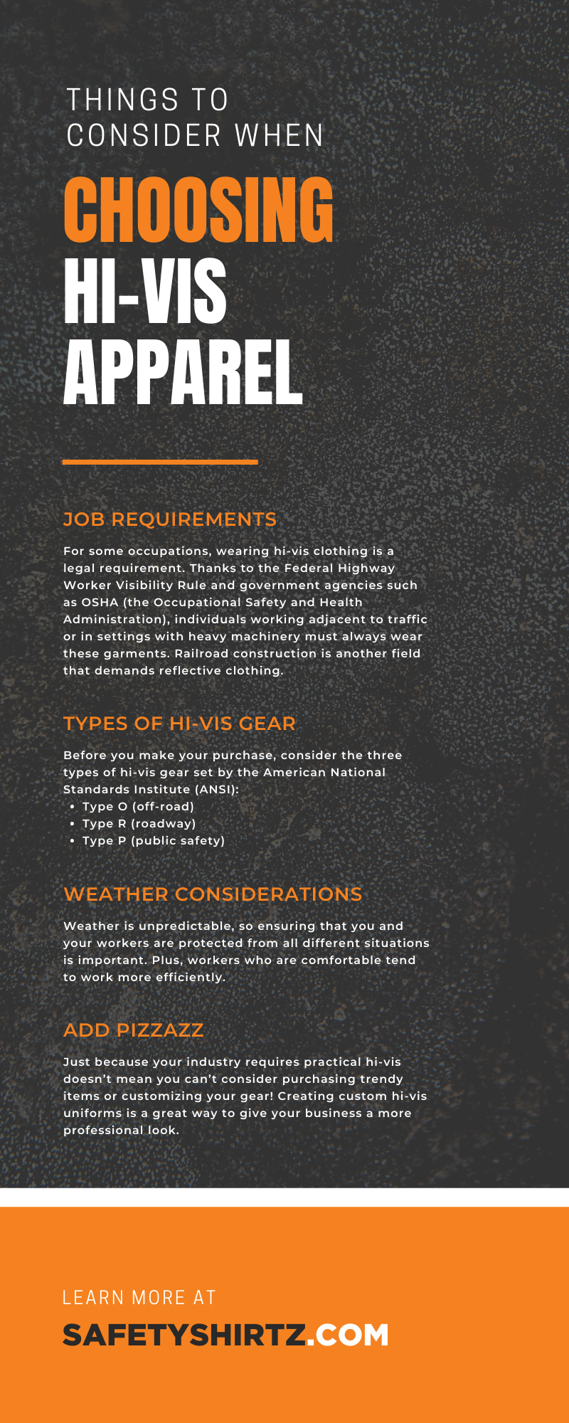 Things To Consider When Choosing Hi-Vis Apparel